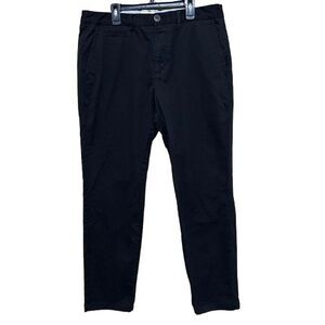 Perk Chino Pants Mens 35x30 Black Slim Fit Stretch Twill Flat Front Slash Pocket